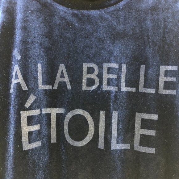 Next Apparel Royal Blue Long Sleeve Velvet Sweatshirt A La Belle Etoile size M - Picture 9 of 15